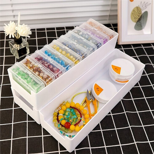 Transparent Plastic Cable Storage Box for Data  and Headset Organization 1