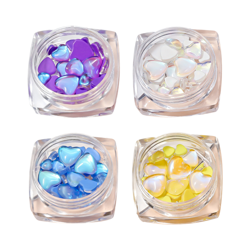 Διαφανή διακοσμητικά Aurora Heart Charms για διακοσμητικά νυχιών, ασφαλή περιβαλλοντικά