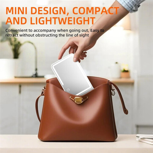 Car Sun Visor Vanity Mirror,Rechargeable Led 3 Light Modes,Dimmable Touch Screen,Side with 5 Magnification Mirror Image 1