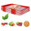 4Pcs Stackable Food Storage Trays with Vacuum Preservation Technology for Extended Freshness Green 1