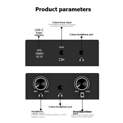 Placa de Som USB OTG Estéreo Sem Perdas para Streaming Ao Vivo, Compatível com Celulares e Computadores. Conversor Universal para Placa de Som 2