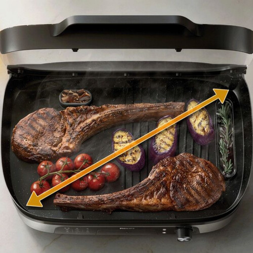 Philips Philips HD6212/90 Grillgerät - 2400 W, schwarz/silber 2