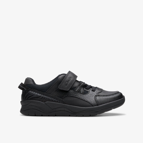 Clarks (Fit Type[Shoes], Shoe Size) Clowder Stripe Kid Black Leather