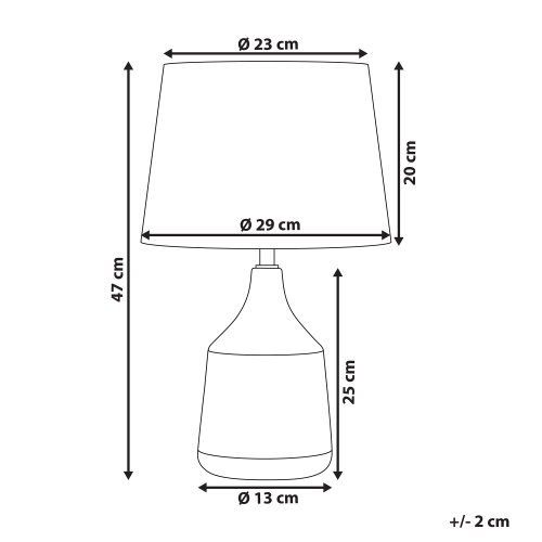 Beliani Table Lamp WARI Ceramic Golden Brown 2