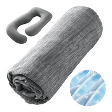 Fodera Rinfrescante per Cuscino In Gravidanza, Federa A Forma di U, Adatta A Cuscini per La Gravidanza da 140 A 145 cm (Imbottitura Non Inclusa)
