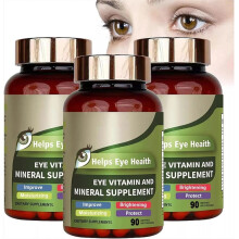 (3PCS) 90pcs Eye Vitamin & Mineral Supplement with Lutein,Health with Vitamins C & E