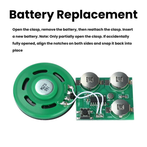 60 Second Recording Playback Board Music Module Greeting Card Refrigerator Sticker DIY with Battery Button Playback 2
