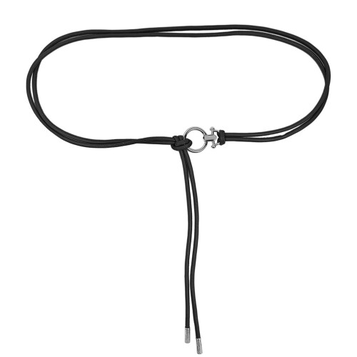 Lightweight Thin Belt Under 39g Weight PU Leather Girdle-Black