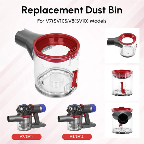 Replacement Dust Collection Box Containers Compatible with  V7 V8 SV10 SV11 Dust Container Waste Container Vacuum Attachment 2