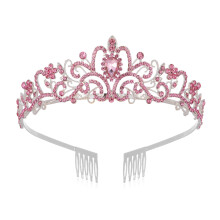Diadema di cristallo, corona da sposa con strass per donna, accessorio da matrimonio.