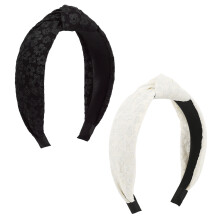 Elegante fascia annodata per capelli da donna, comoda base in tessuto antiscivolo, accessorio alla moda per la maggior parte delle acconciature e per