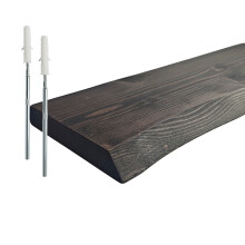Mensola in legno massello Live Edge - Design rustico galleggiante