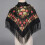 Flower Pattern Square Scarf With Tassels Trim-Sky Blue 7