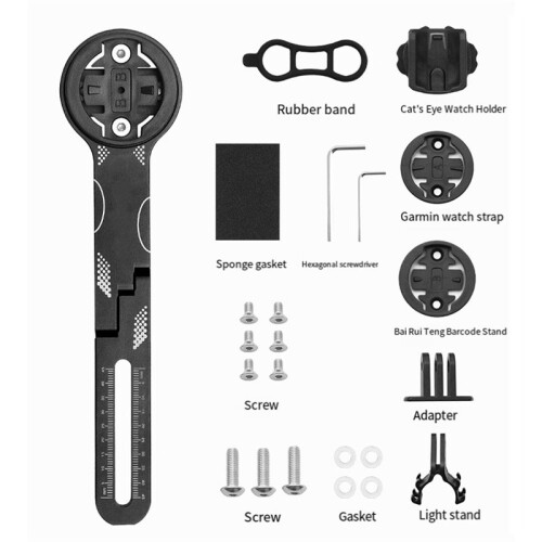 Adjustable Road Bicycle Extension Bracket Stem for Bike Computers with Integrated Handlebar Mount Multi Device Support A 1
