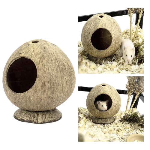 Airflows Coconuts Hamster House Warm Hideaways For Small Animal 1