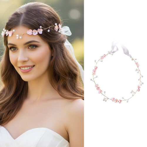 Artificial Pearls Hairband Wedding Bride Headpiece-Silver 2