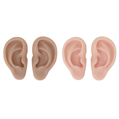 Realistic Silicone Ear Practice Tool For Ear-dark skin color 1