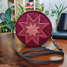 (Waist drum bag, Red) Hand embroidery diy material bag fabric embroidery fashion creative storage cosmetic bag
