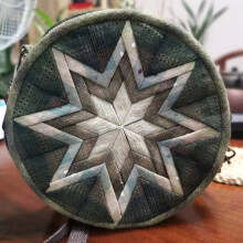 (Waist drum bag, Green) Hand embroidery diy material bag fabric embroidery fashion creative storage cosmetic bag