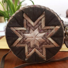 (Waist drum bag, Brown) Hand embroidery diy material bag fabric embroidery fashion creative storage cosmetic bag
