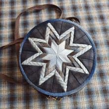 (Bulge, Light blue) Hand embroidery diy material bag fabric embroidery fashion creative storage cosmetic bag