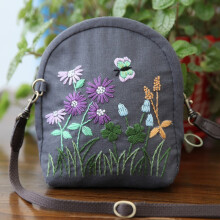 (Early summer, 32) Hand embroidery diy material bag fabric embroidery fashion creative storage cosmetic bag