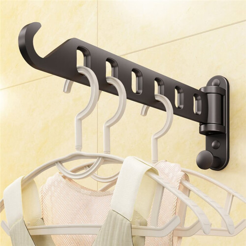 Étendoir à Linge Mural Rétractable à 6 Compartiments, Pliable et Pivotant 1