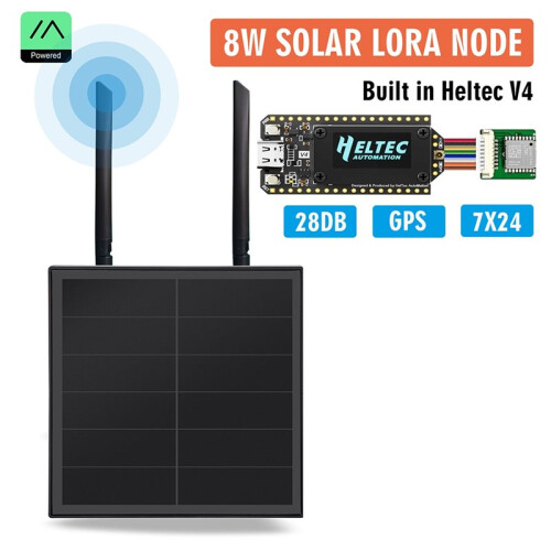 Meshtastic 8W Solar LoRa Node Heltec V4 28DB with GNSS Node 868-915MHz LoRaWAN Waterproof ESP32 LoRa IoT 2