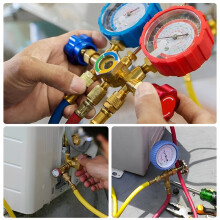 R410 Adapter Kit Metal Split Vacuum Pump ,R410-R22 Converter Connector, HVAC Charging Hose Fitting for Air Conditioning