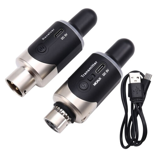 2X New U801 UHF Wireless XLR Transmitter and Receiver Microphone Converter Wireless Microphone for Live Interview/Studio 2