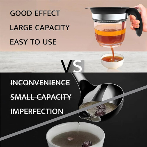 Fat Separator with Bottom Release, Gravy Separator with Oil Strainer for Cooking, Kitchen Gadgets Grease Separator 2
