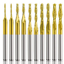 10 Punte Precise per Fresa CNC, Frese A Testa Sferica In Carburo, Gambo da 1/8 di Pollice, Spirale A 2 Taglienti per il Taglio di Materiali Diversi