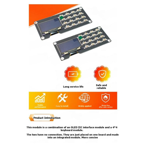 0.96 Inch IIC OLED Display SSD1106 SSD1306 with 4x4 Keyboard 16P Button Display Module Screen Module Electronic Kit 1106 1