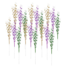 18 Décorations de Mardi Gras : Pics Floraux, Décorations pour Arbre, Tiges de Baies Pailletées de 43 cm (17 Pouces)