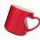 Kaffeetasse mit Herzgriff, lebensmittelechte-Rot gefrostet 1