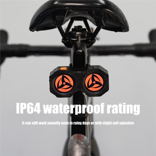 Eyes Bike Tail Light, USB Rechargeable  Programmable LED with Customizable Patterns Dual Screen 1