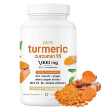 (3PACK=360PCS) Pure Turmeric Curcumin Supplement 1000mg | 95% Curcuminoids | 60 Veggie Capsule