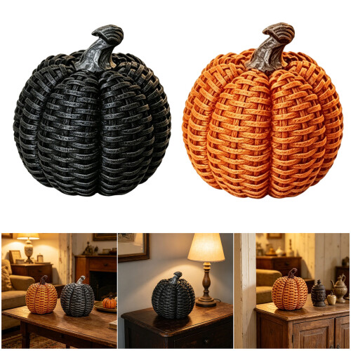 Décorations de citrouille tissées, centres de Table-Orange 2