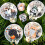 4Pcs Elegant Foldable Hand Fan,Handheld Round Folding Fan for 5