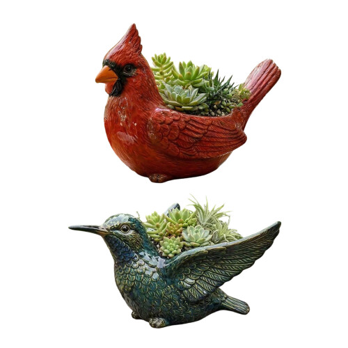 Resin Planter Box Light weight Resins Plant Container for-Red 2