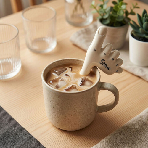 Eccentric Foot Straw Ceramic Hand Painted Bright Color Great-1 2