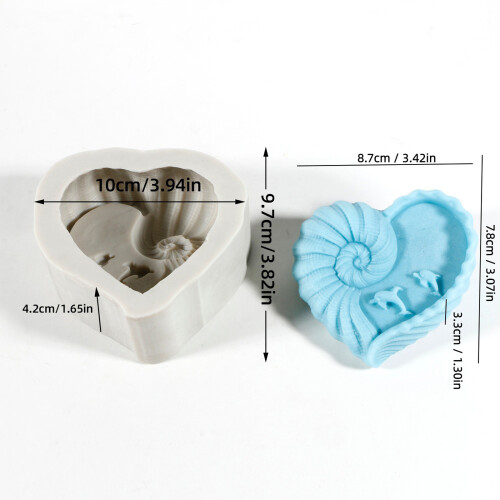 Heart Conch Shaped Silicone Candle Molds For Epoxy Resin 2