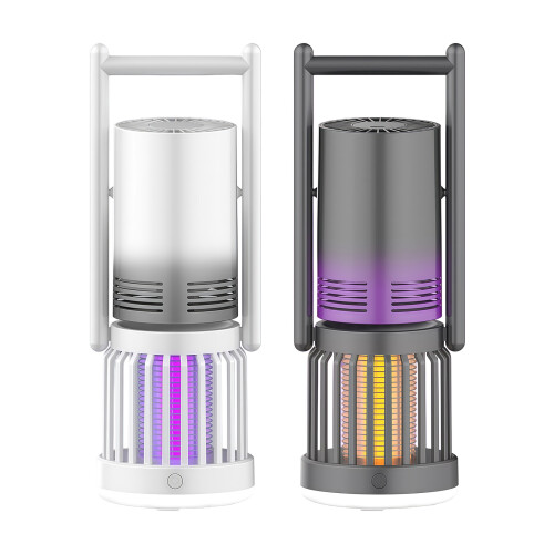 3 In 1 Automatic Fly Trap Camping Fan Physical-gray purp 1