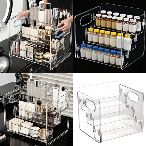 Efficient 3 Layer Medicine Cabinet Organizers No Tools Assembly 2