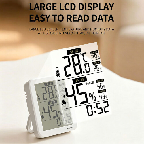Clock Thermometers Hygrometer Large Display-Extra large screen 1