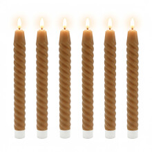 LED-Stabkerzen ohne Flamme, echtes Wachs, 6er-Set