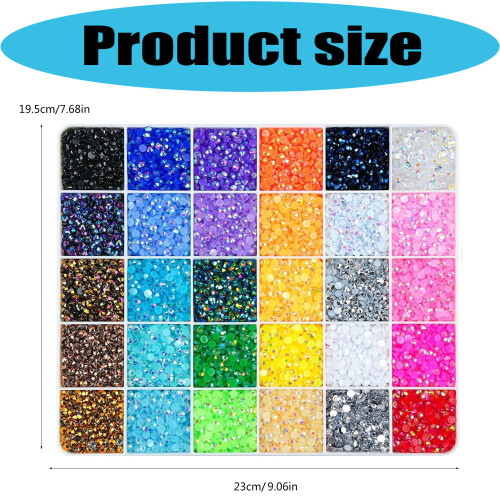 40000Pcs 3mm Flat Back Resin Beads With Organiser Container for 2