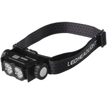 Linterna frontal negra de 400 lm, recargable, resistente al agua IPX4