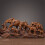 Elephant Herds With Babies Statue Ornament-Dark Brown 5