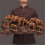 Elephant Herds With Babies Statue Ornament-Dark Brown 6